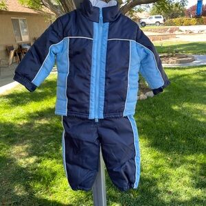 French Toast 18m blue Snowsuit in very GUC